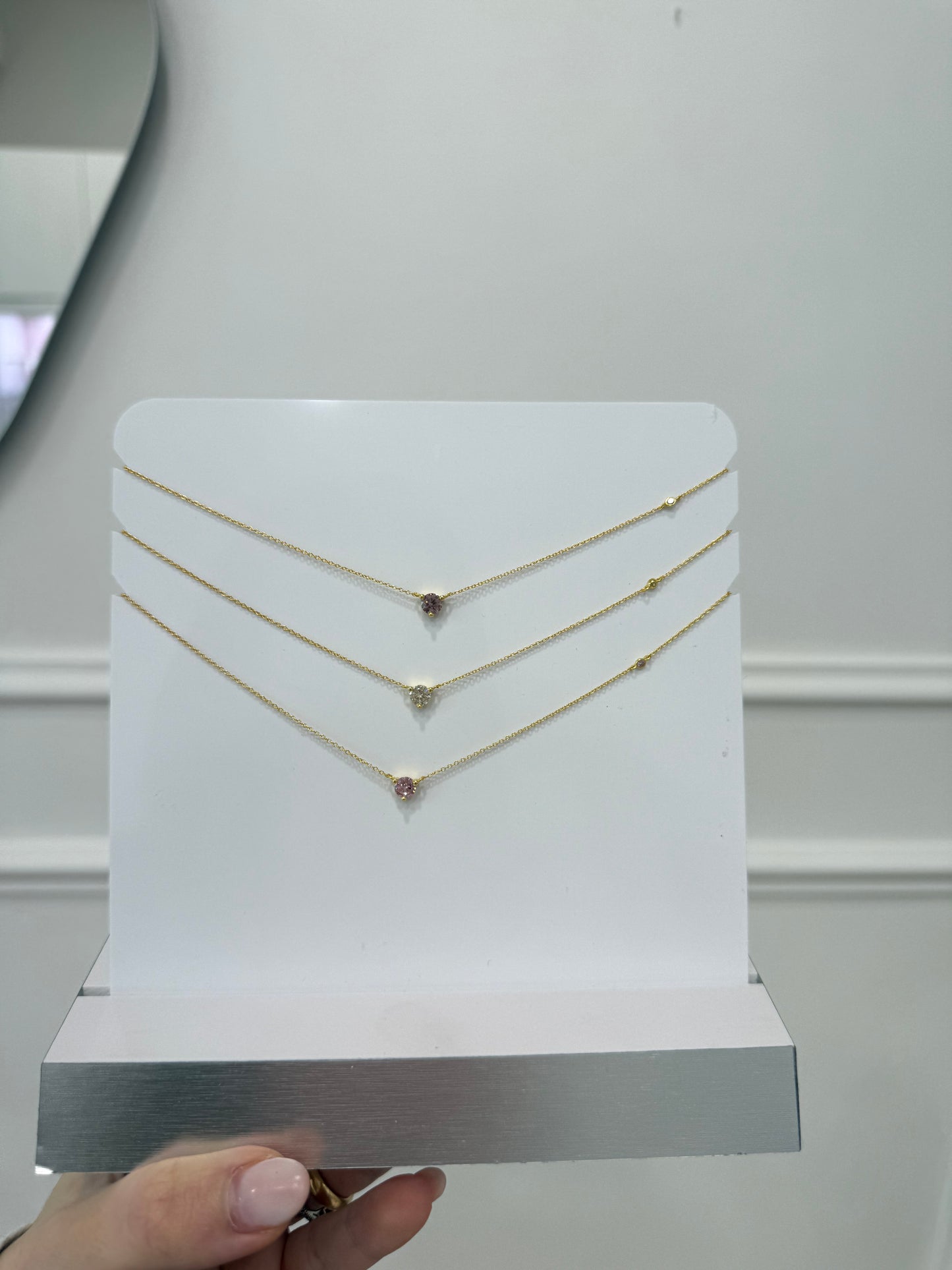 COLLANA PUNTO LUCE CON PIETRA COLORATA