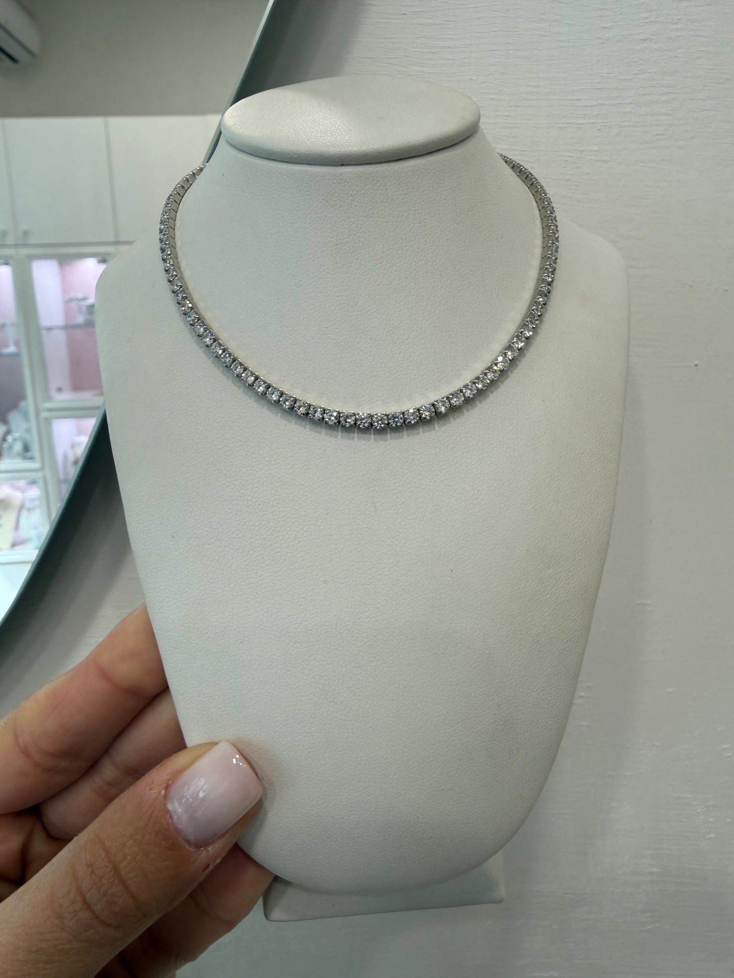 Collana tennis argento