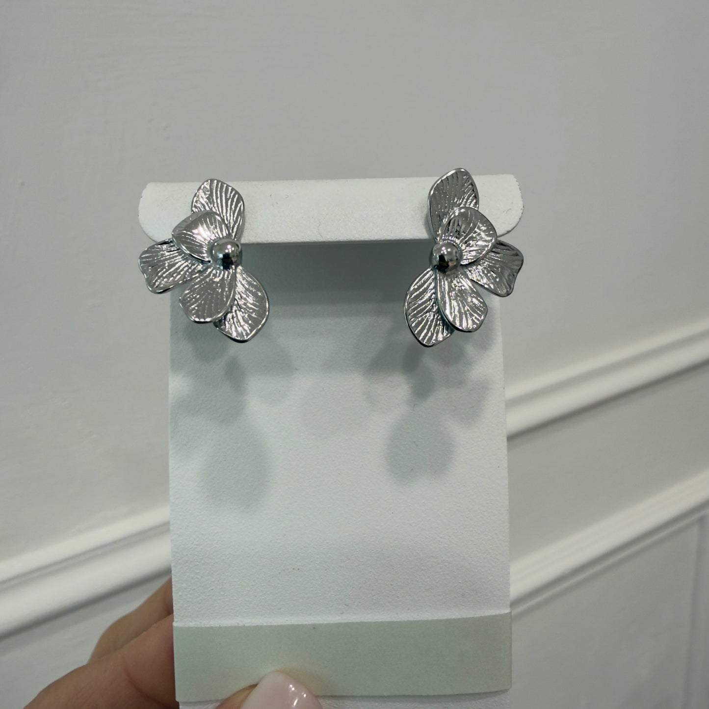 Orecchini fiori silver