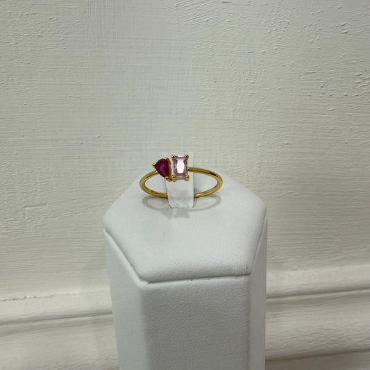 Anello pietre rosa