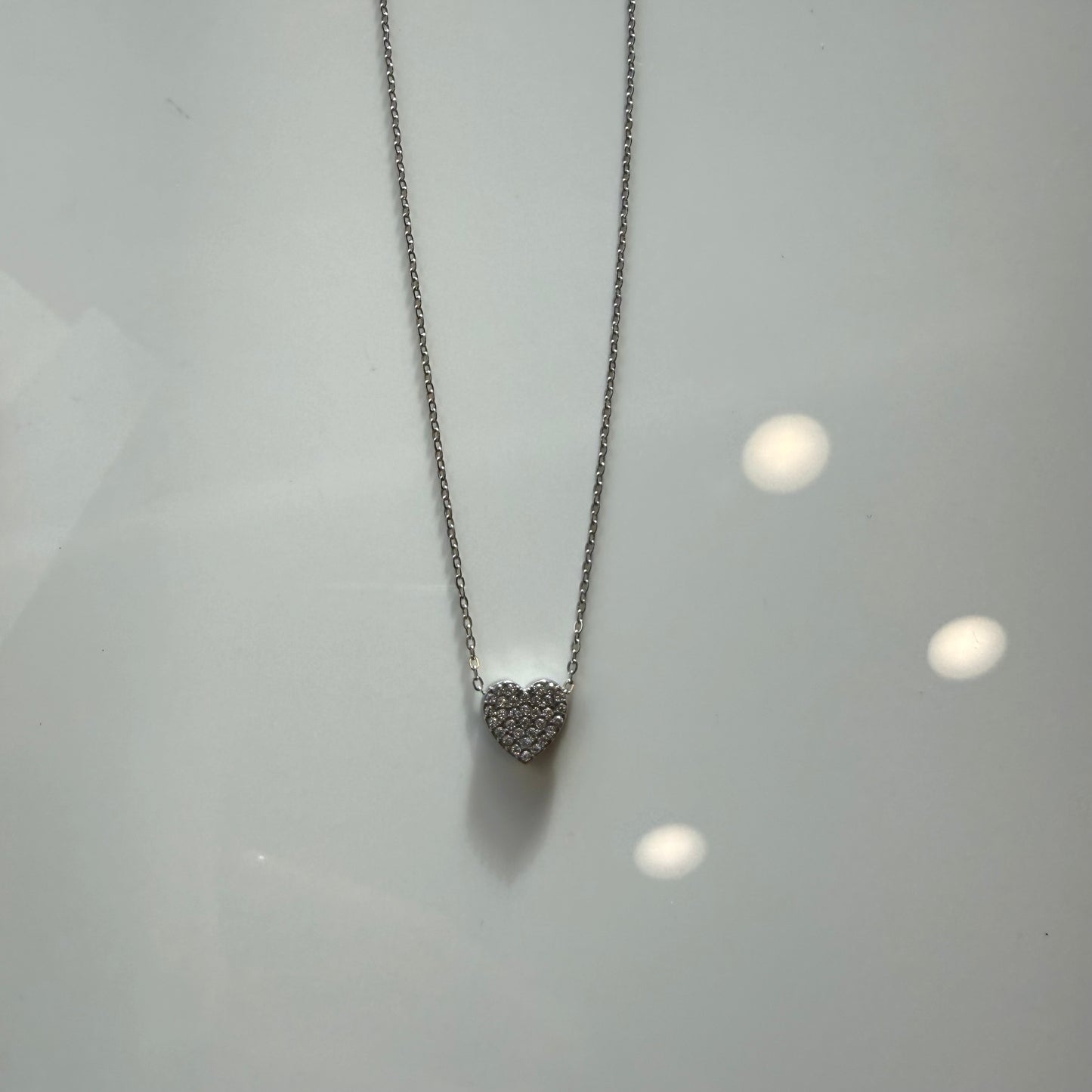 Collana cuore zirconi