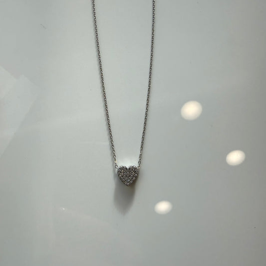 Collana cuore zirconi