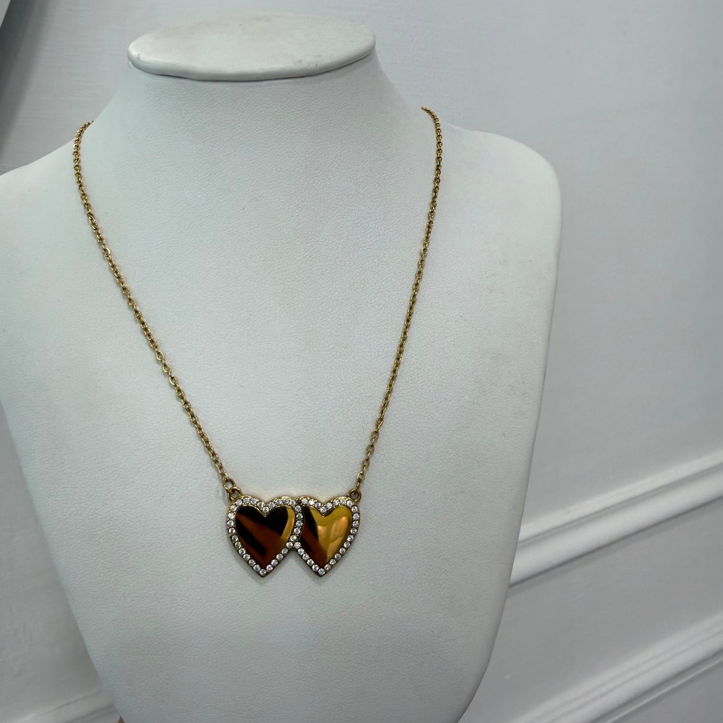Collana cuore doppio oro