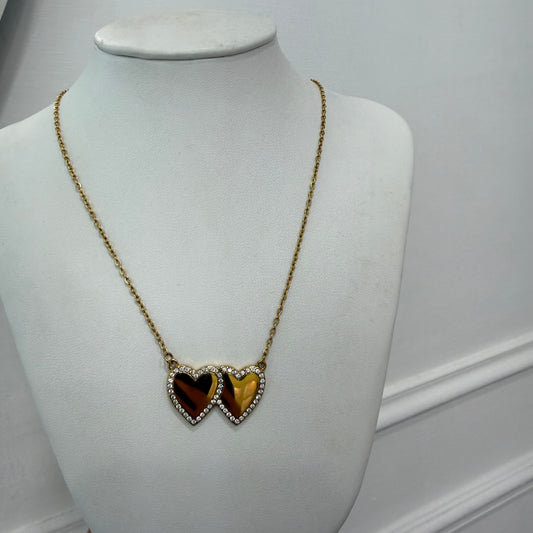 Collana cuore doppio oro