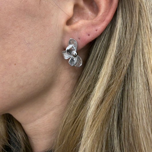 Orecchini fiori silver