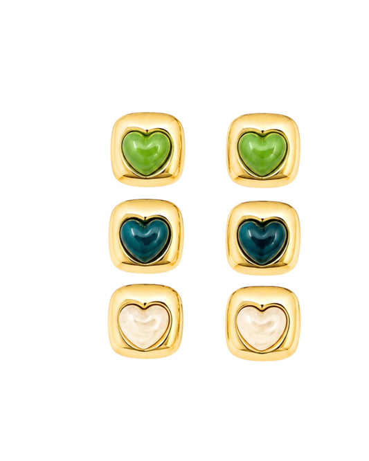 ORECCHINI BOTTONE CUORE