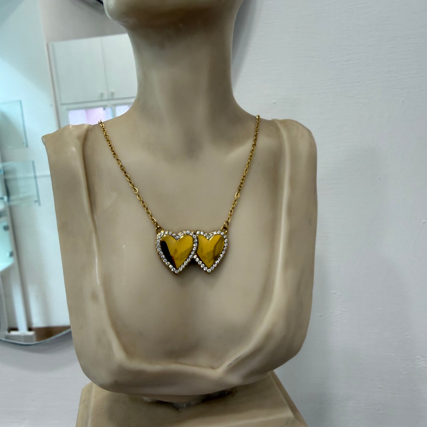 Collana cuore doppio oro
