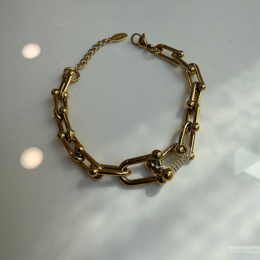 Bracciale catena con zirconi
