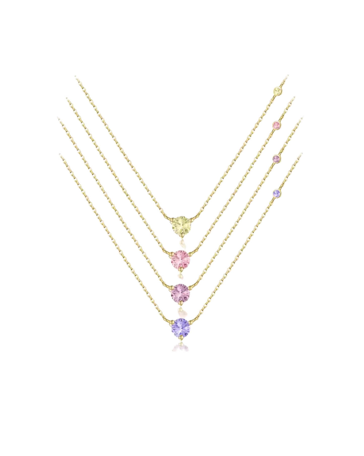 COLLANA PUNTO LUCE CON PIETRA COLORATA