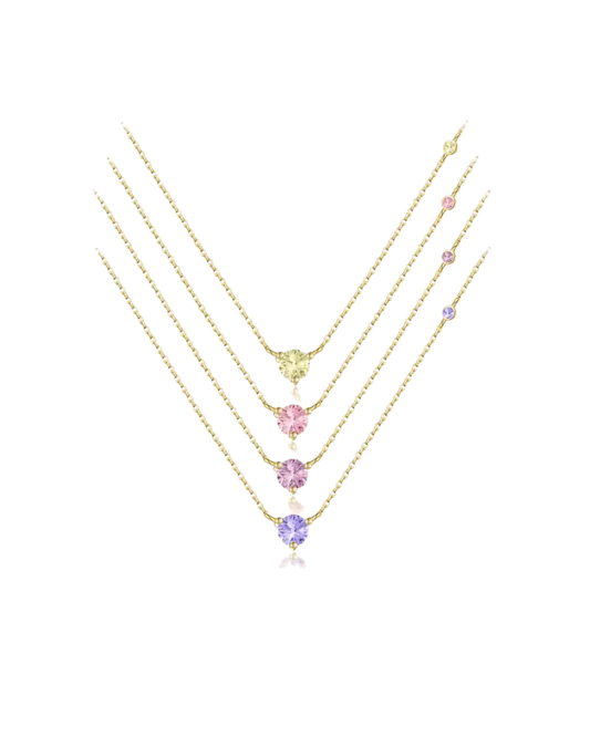 COLLANA PUNTO LUCE CON PIETRA COLORATA