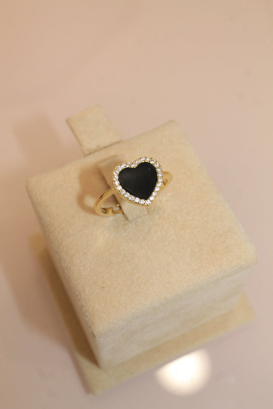 ANELLO CUORE NERO MADDIE